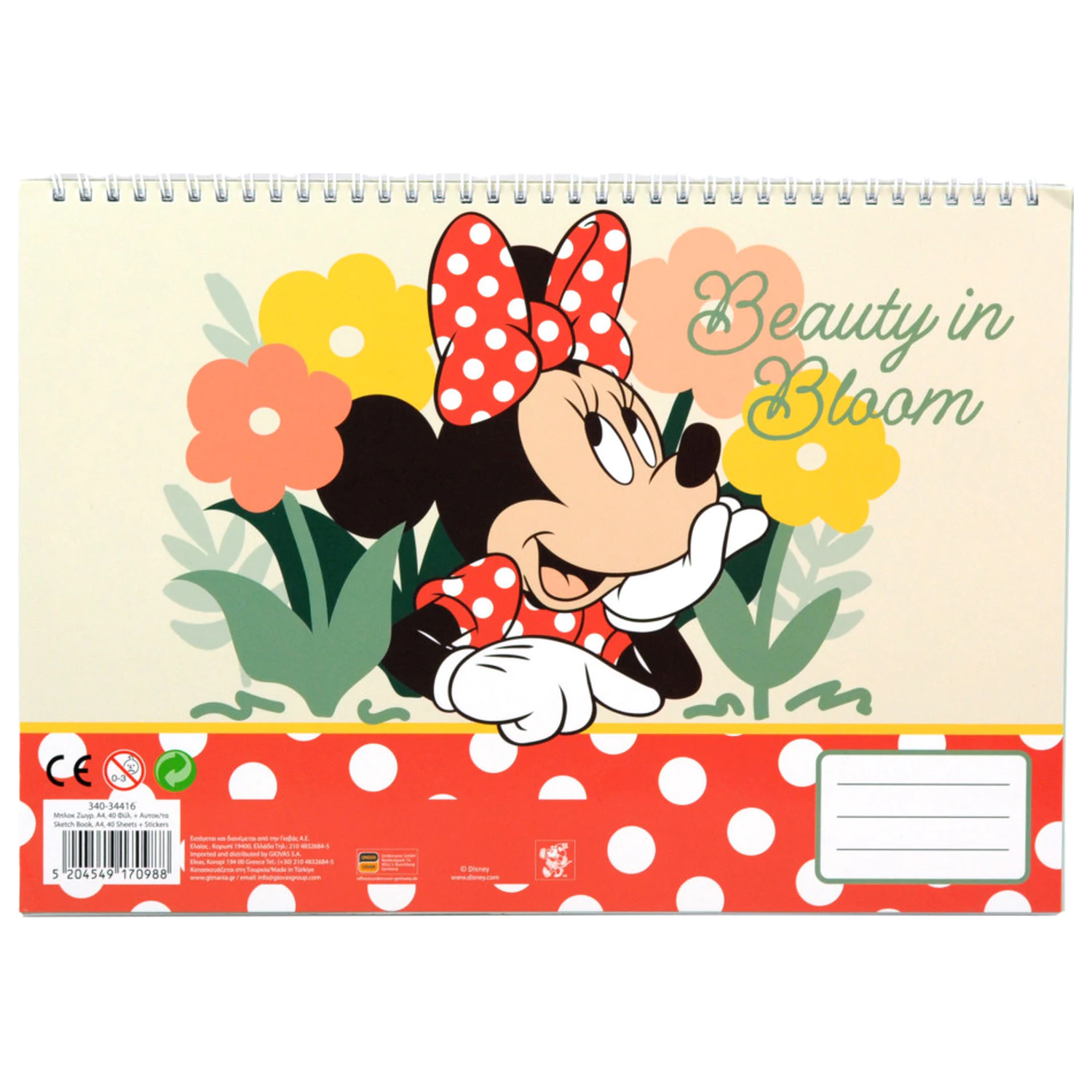 Disney Minnie Nomadic Spirit A/4 spirál vázlatfüzet 40 lapos matricával termékfotó
