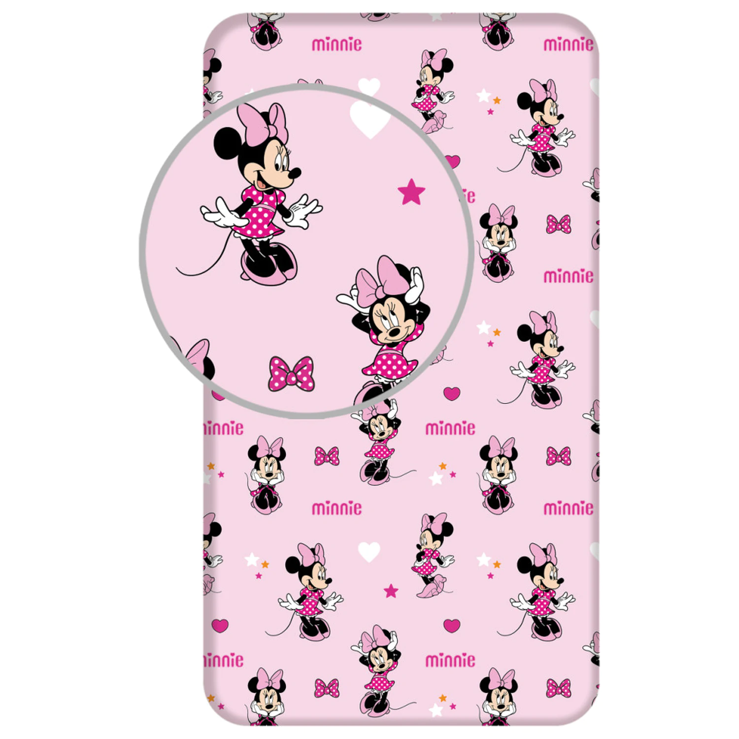 Disney Minnie Pretty in Pink gumis lepedő 90x200 cm termékfotó
