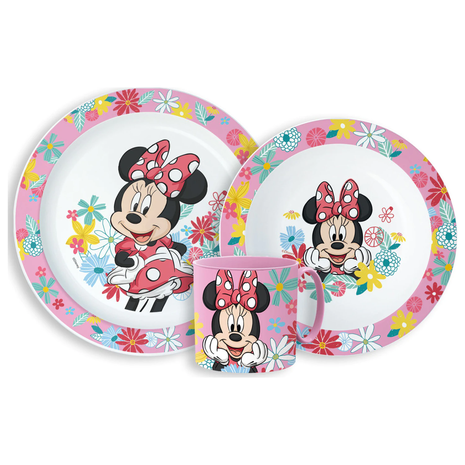 Disney Minnie Spring étkészlet, micro műanyag szett bögrével termékfotó