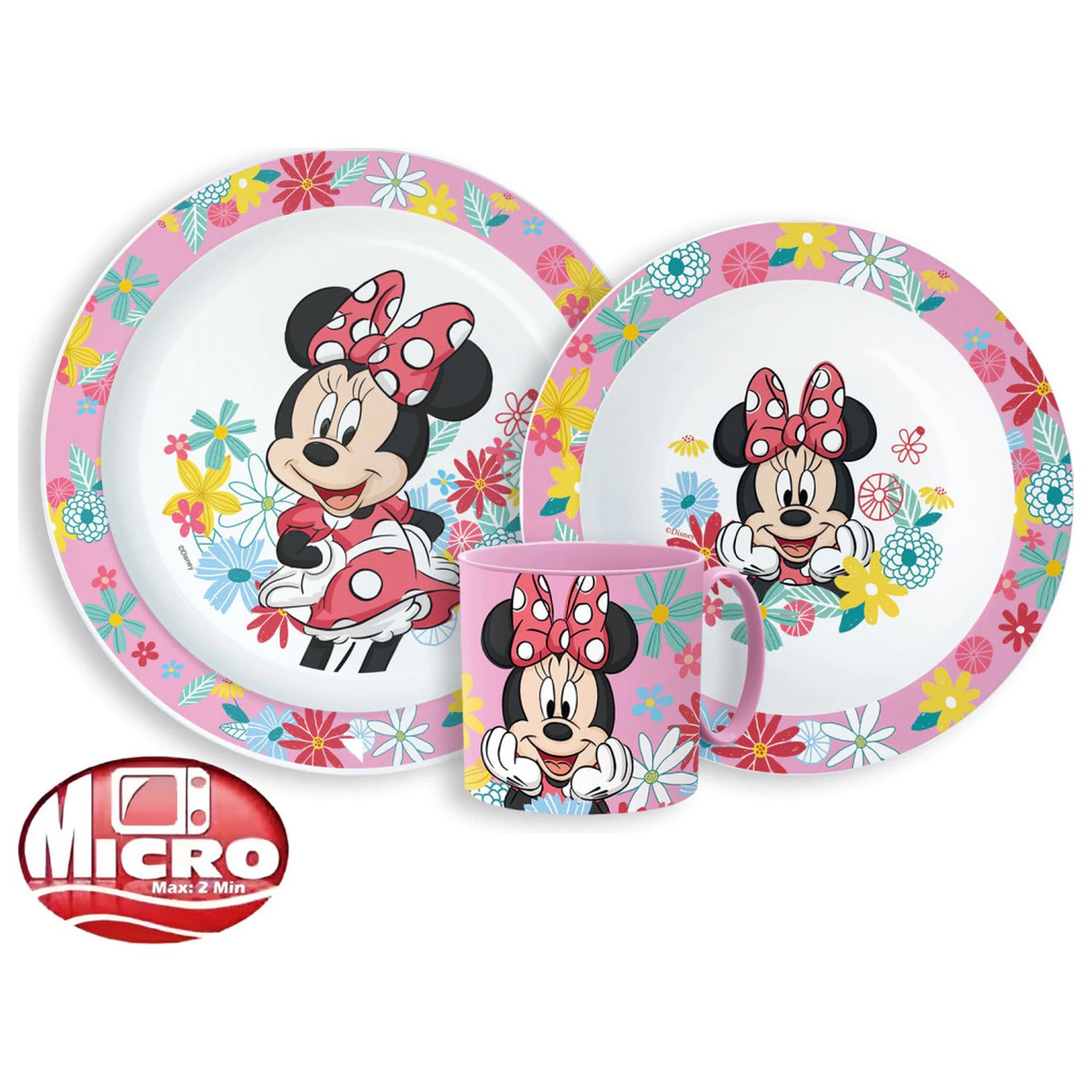 Disney Minnie Spring étkészlet, micro műanyag szett bögrével termékfotó