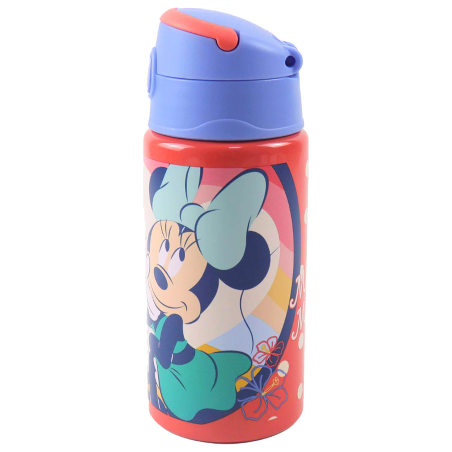 Disney Minnie Summer alumínium szívószálas kulacs akasztóval 500 ml termékfotó