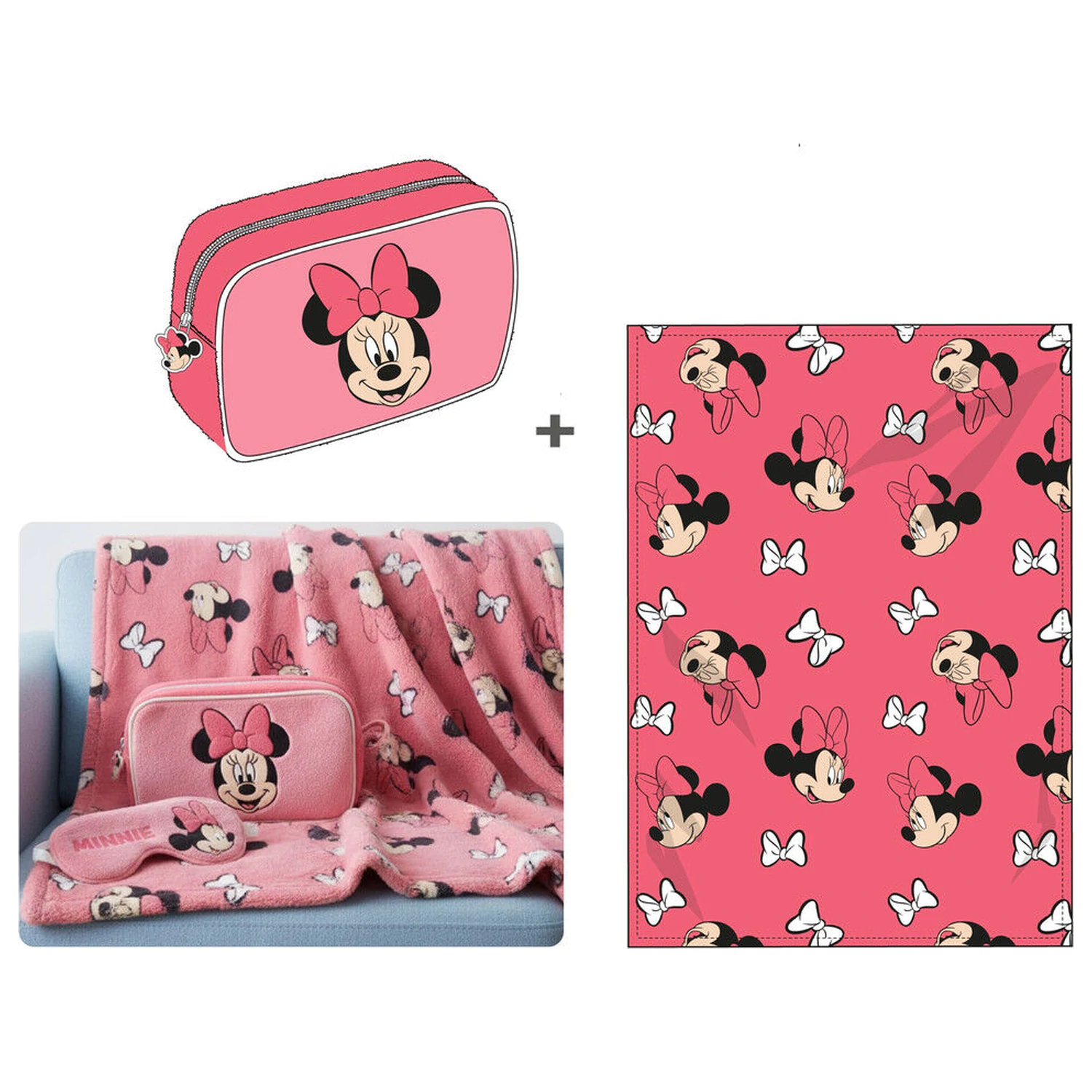 Disney Minnie takaró és táska csomag 100x140cm termékfotó