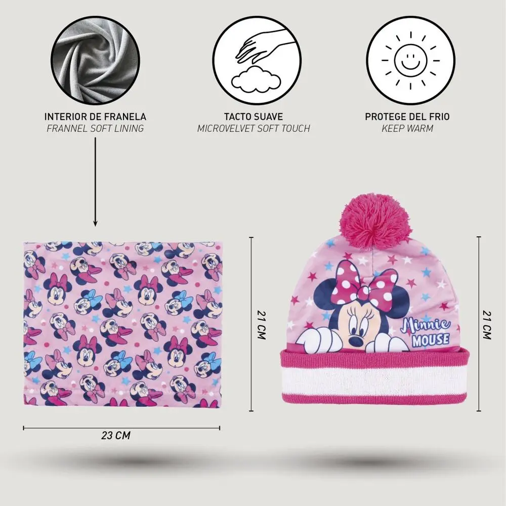 Disney Minnie gyerek téli csomag körsál sapka kesztyű termékfotó