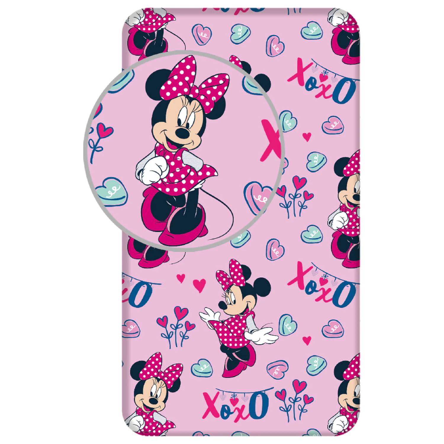 Disney Minnie XoXo gumis lepedő 90x200 cm termékfotó