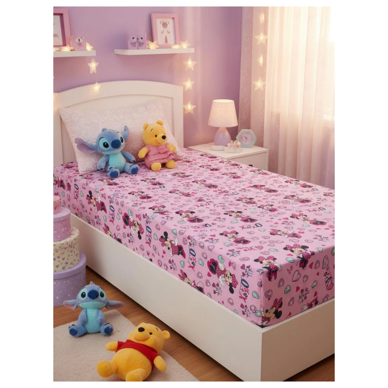 Disney Minnie XoXo gumis lepedő 90x200 cm termékfotó