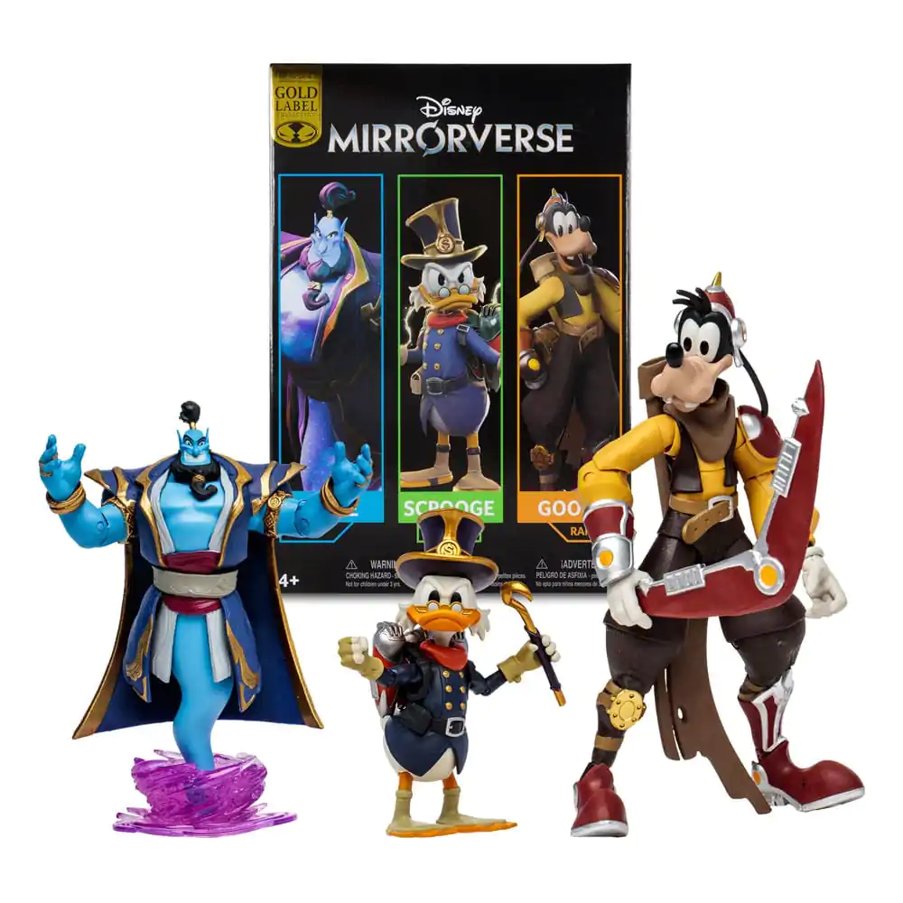 Disney Mirrorverse Combopack Dzsinn, Scrooge McDuck & Goofy (Gold Label) akciófigura csomag 13 - 18 cm termékfotó