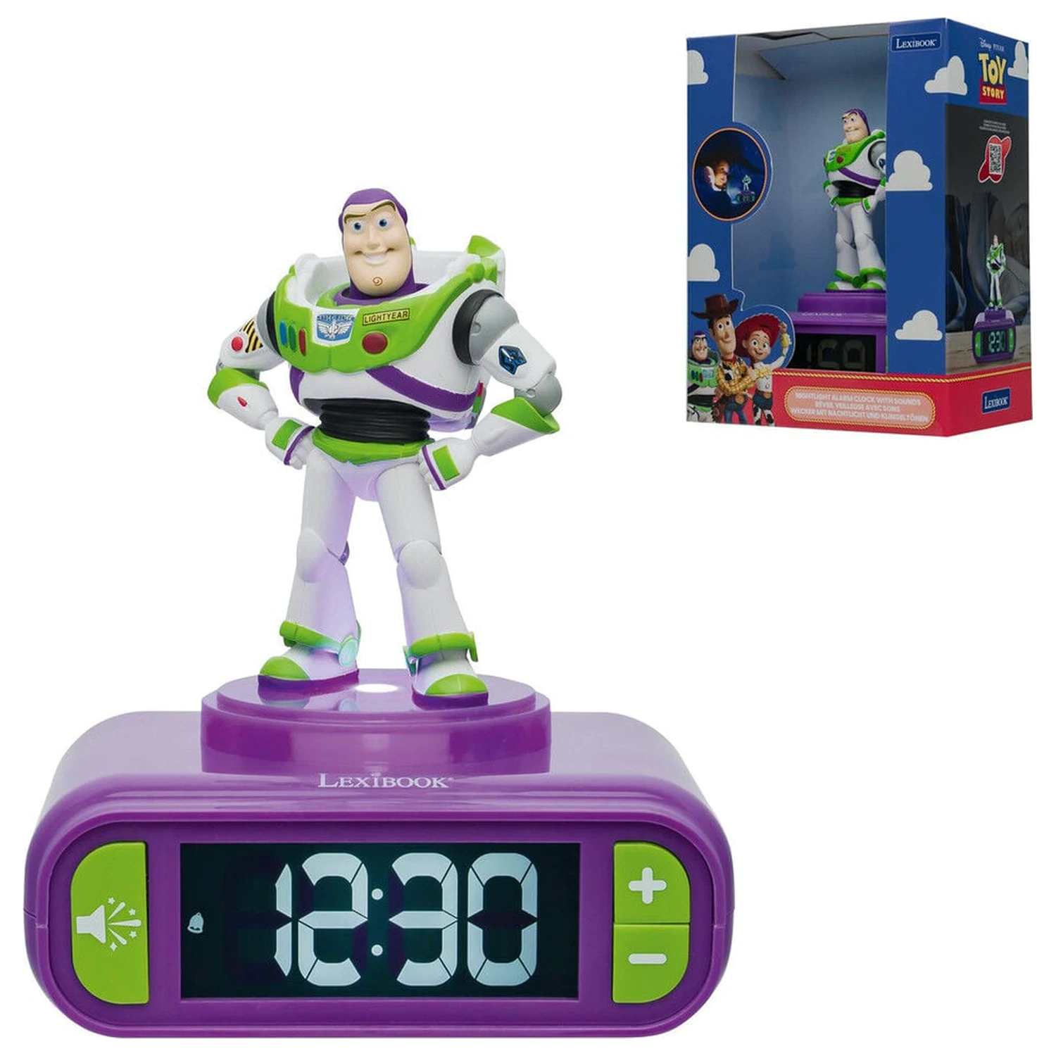 Disney Pixar Toy Story Buzz Lightyear 3D éjszakai lámpa és digitális ébresztőóra termékfotó