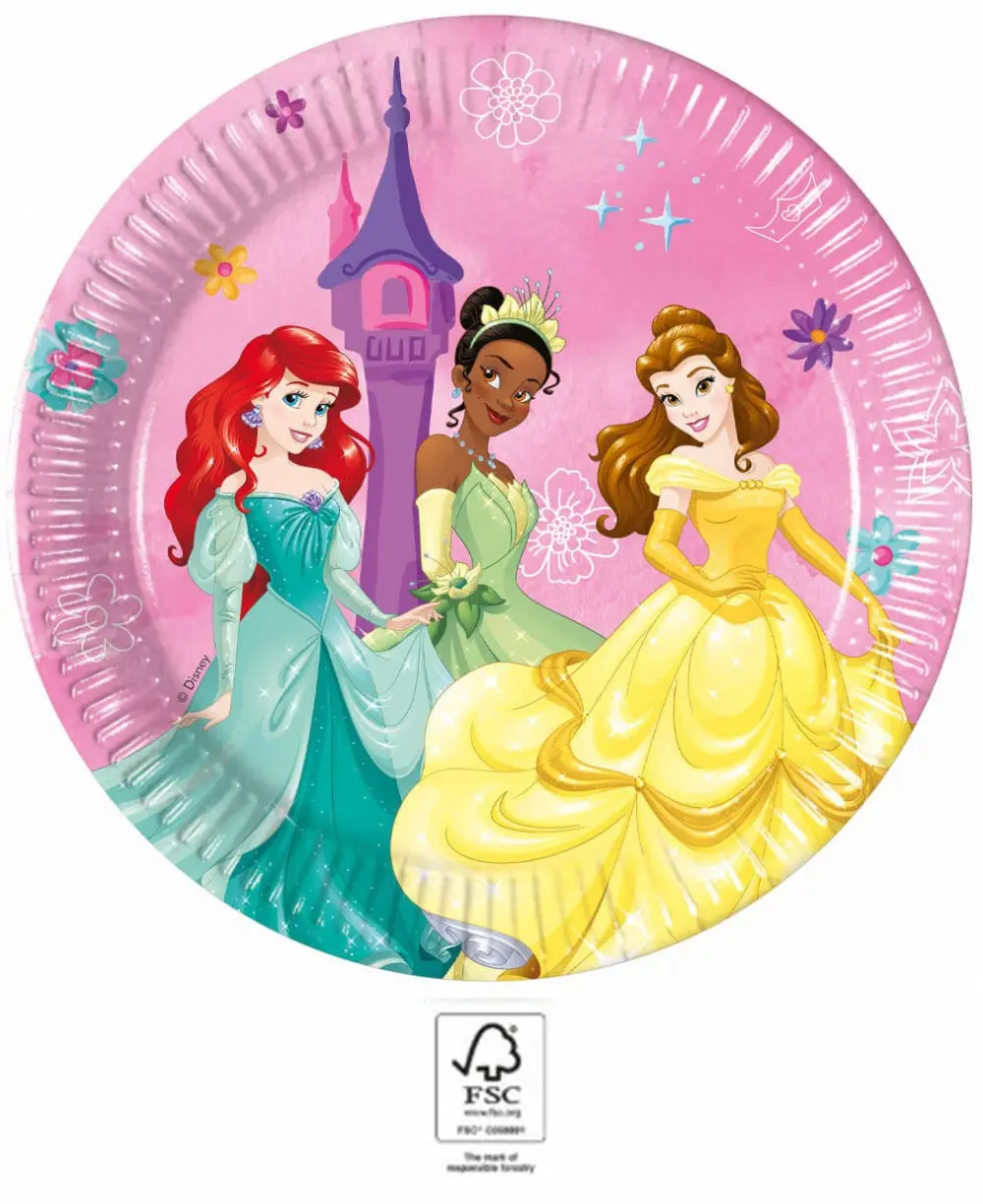 Disney Princess Live your Story, Disney Hercegnők papírtányér 8 db-os 20 cm FSC termékfotó