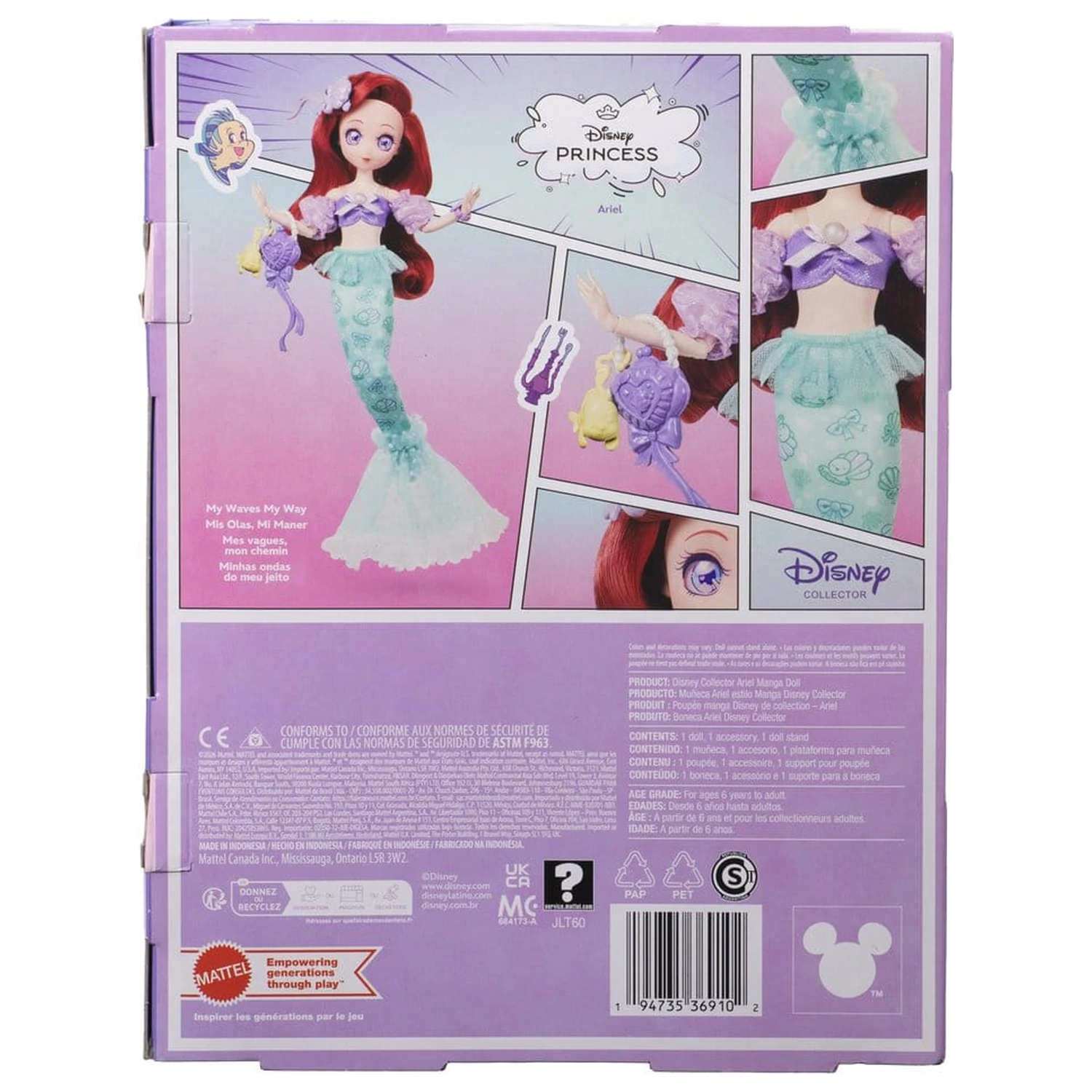 Disney Princess Manga Ariel játék baba 22 cm termékfotó