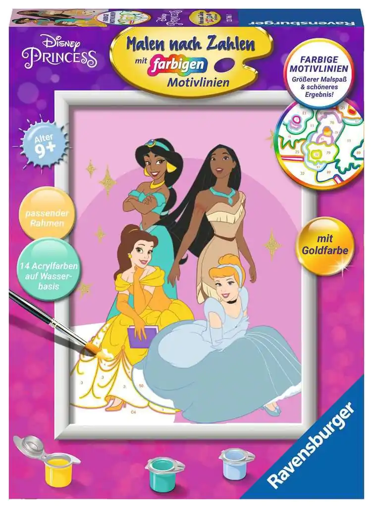 Disney Princess Paint by Numbers festő csomag 18 x 24 cm *német nyelvű* termékfotó