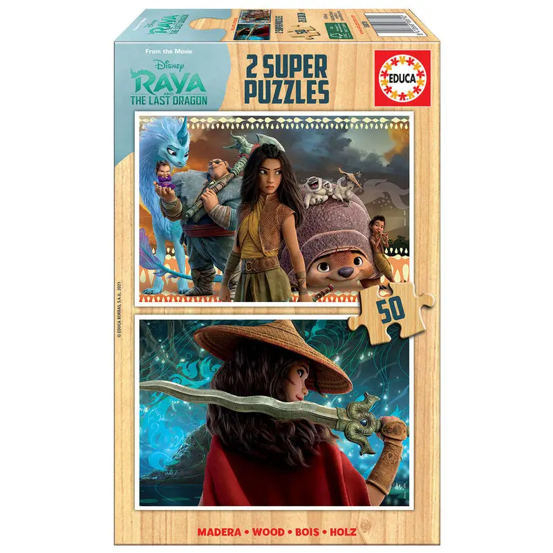Disney Raya and the Last Dragon fa puzzle 2x50db-os termékfotó