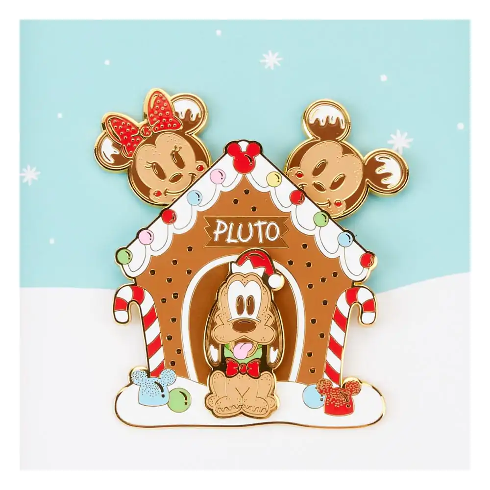 Disney Sliding Mickey &amp; Friends Gingerbread Pluto House kitűző Limitált kiadás 8 cm termékfotó