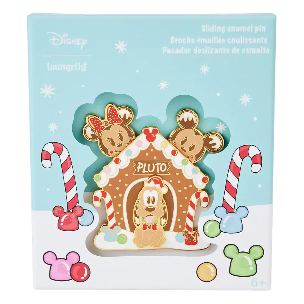 Disney Sliding Mickey &amp; Friends Gingerbread Pluto House kitűző Limitált kiadás 8 cm termékfotó