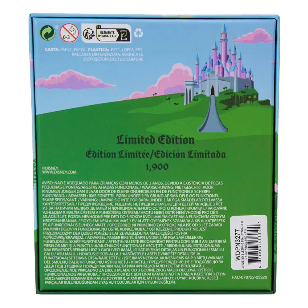 Disney Sliding Sleeping Beauty Aurora Castle &amp; Fairies zománcozott kitűző Limitált kiadás 8 cm termékfotó