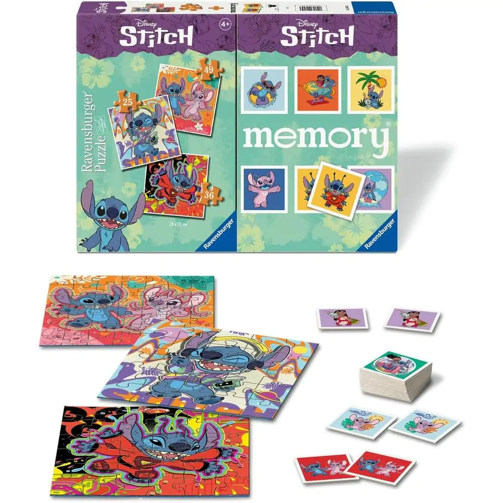 Disney Stitch 3 puzzle és memóriajáték csomag termékfotó