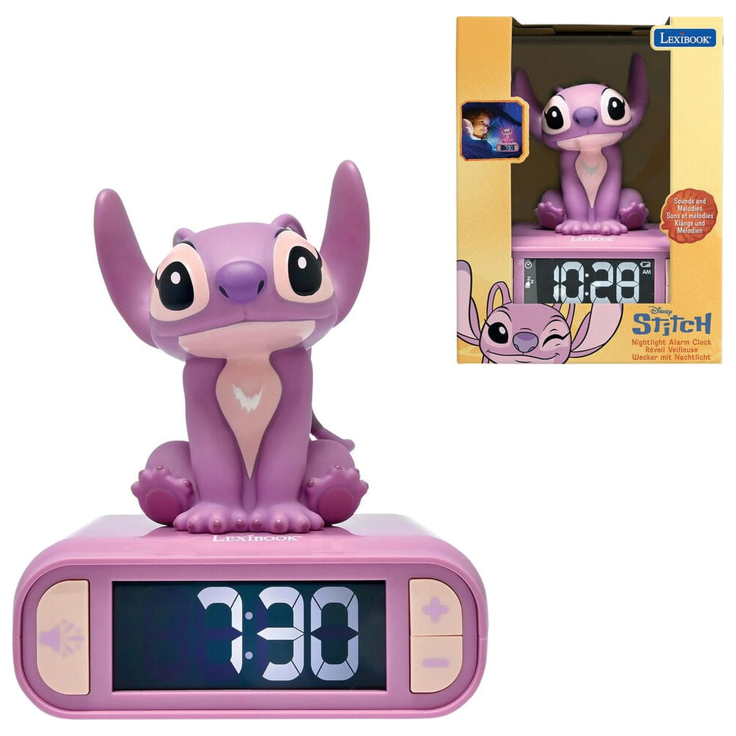 Disney Stitch 3D éjszakai lámpa és digitális ébresztőóra termékfotó