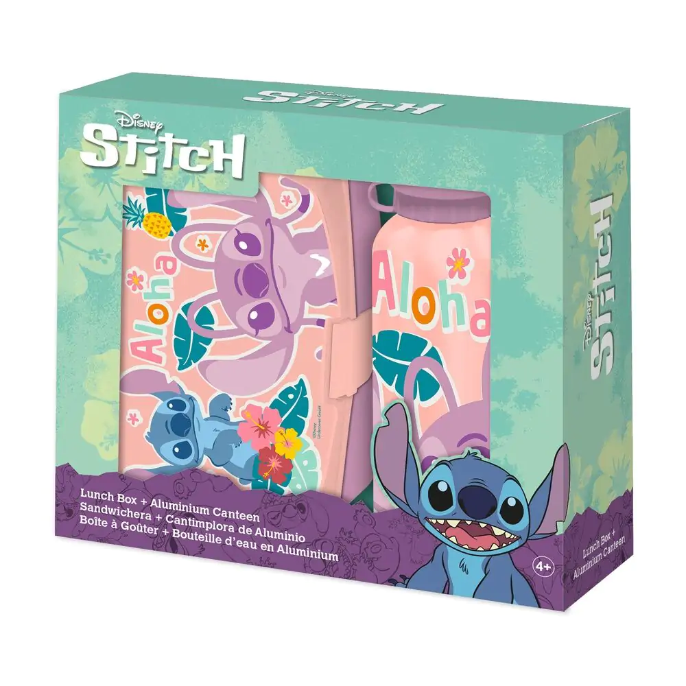 Disney Stitch Aluminium palack kulacs 500ml és uzsonnás doboz étkészlet termékfotó