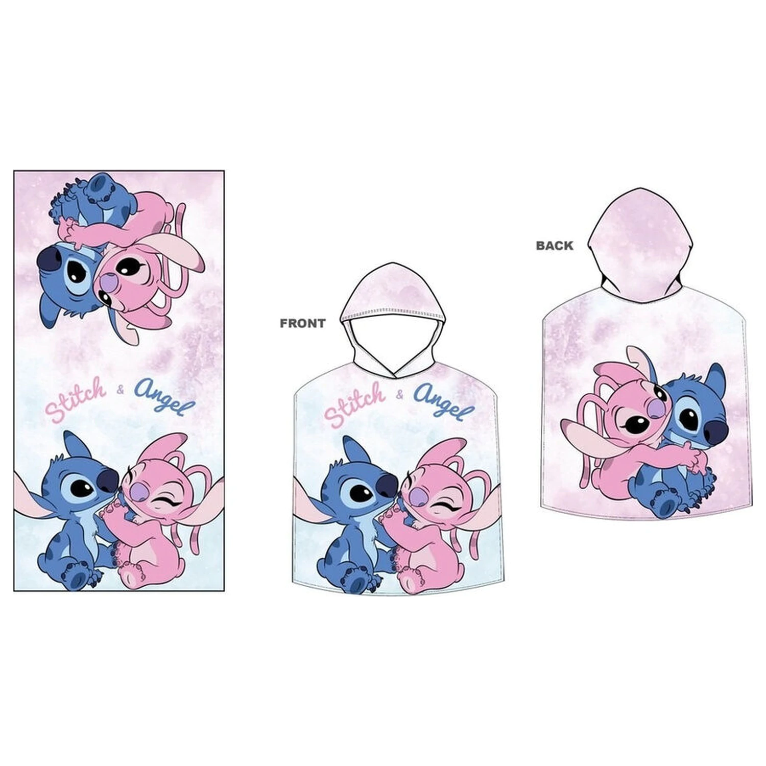 Disney Stitch & Angel mikroszálas poncsó törölköző termékfotó