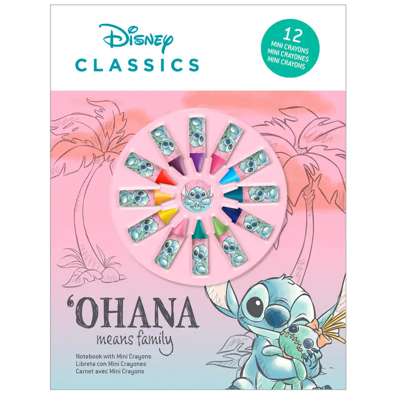 Disney Stitch jegyzetfüzet és 12 db-os zsírkréta csomag termékfotó