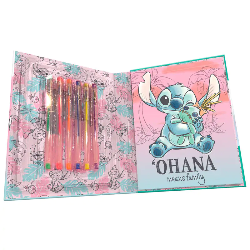 Disney Stitch notebook + 6 gel pens set termékfotó