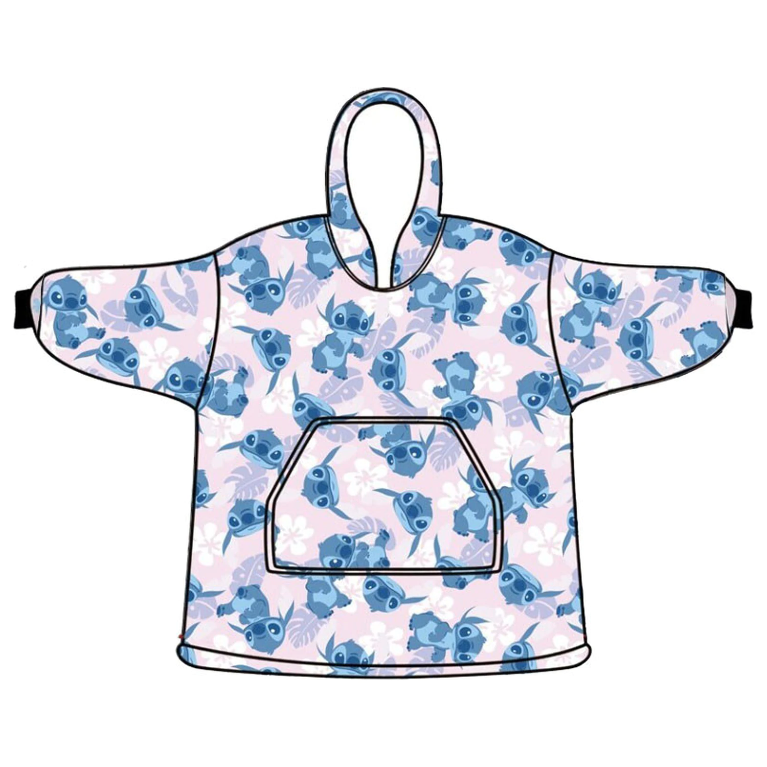 Disney Stitch Light Rose belebújós plüss polár takaró, poncsó 3-6 év termékfotó