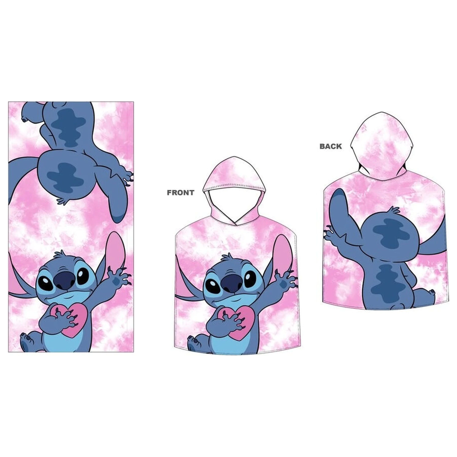 Disney Stitch mikroszálas poncsó törölköző termékfotó