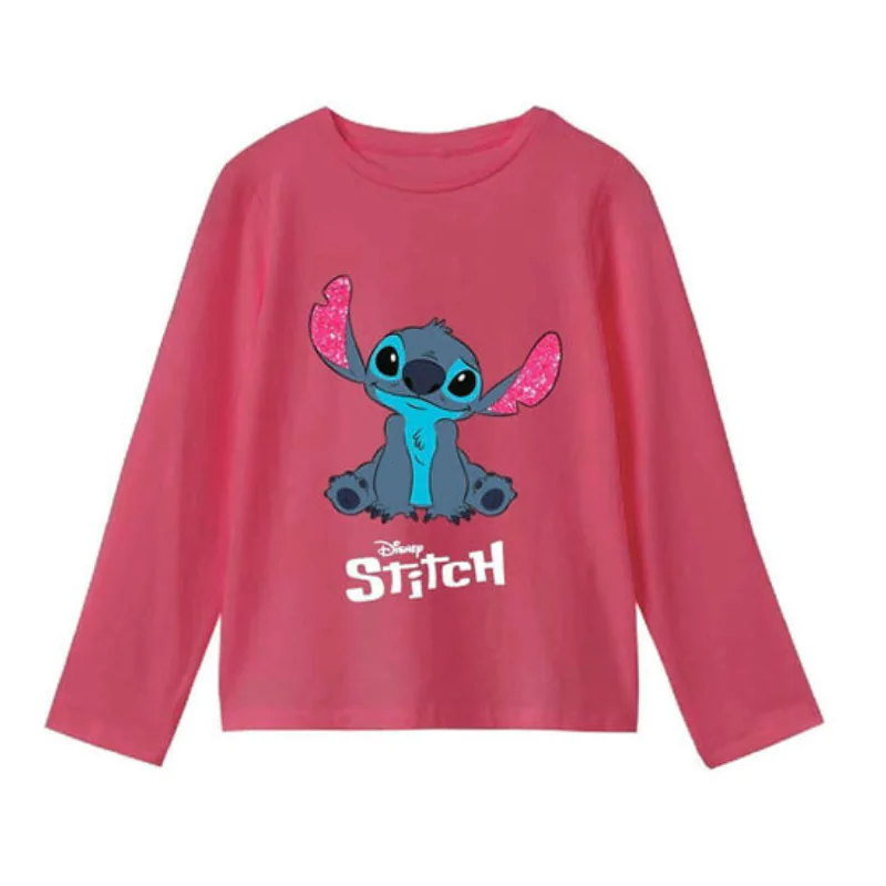 Disney Stitch rózsaszín hosszú ujjú gyerek póló termékfotó