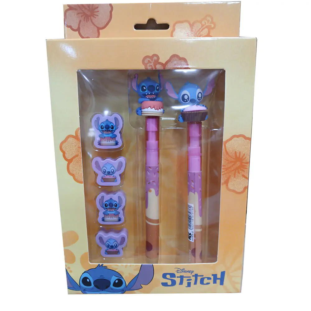 Disney Stitch toll ceruza és 4 db radír csomag termékfotó