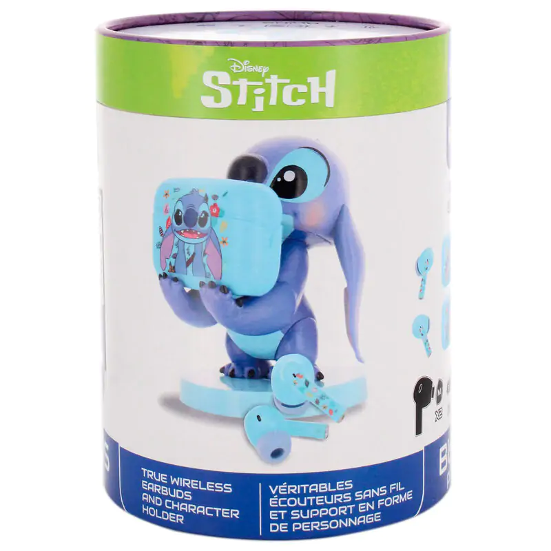 Disney Stitch vezeték nélküli fejhallgató fülhallgató és mini cable guy figura termékfotó