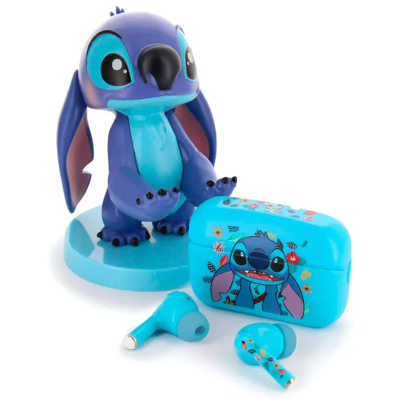 Disney Stitch vezeték nélküli fejhallgató fülhallgató és mini cable guy figura termékfotó