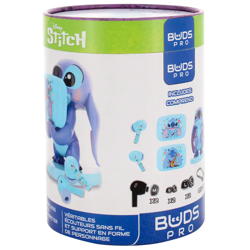 Disney Stitch vezeték nélküli fejhallgató fülhallgató és mini cable guy figura termékfotó