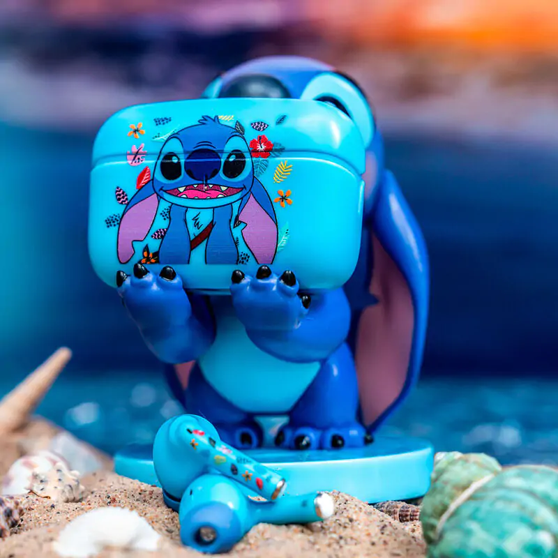 Disney Stitch vezeték nélküli fejhallgató fülhallgató és mini cable guy figura termékfotó