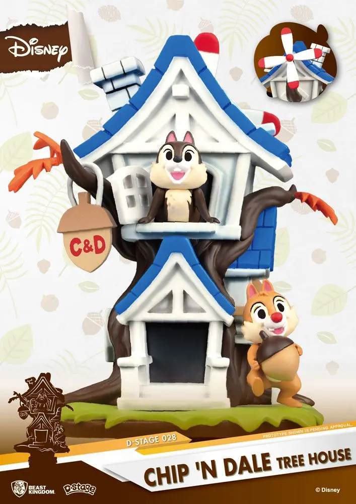Disney Summer Series D-Stage Chip 'n Dale Tree House PVC Diorama 16 cm termékfotó