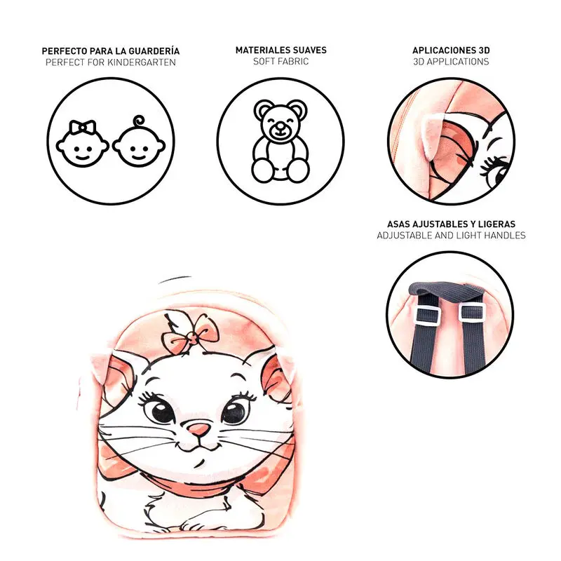 Disney The Aristocats Marie plüss táska hátizsák 22cm termékfotó