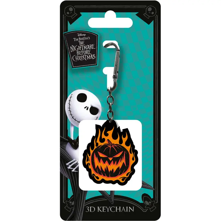 Disney The Nightmare Before Christmas Flaming Pumpkin 3D gumis kulcstartó 6 cm termékfotó