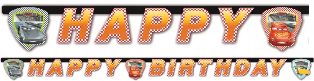 Disney Verdák Cars 3 Happy Birthday felirat 200 cm termékfotó