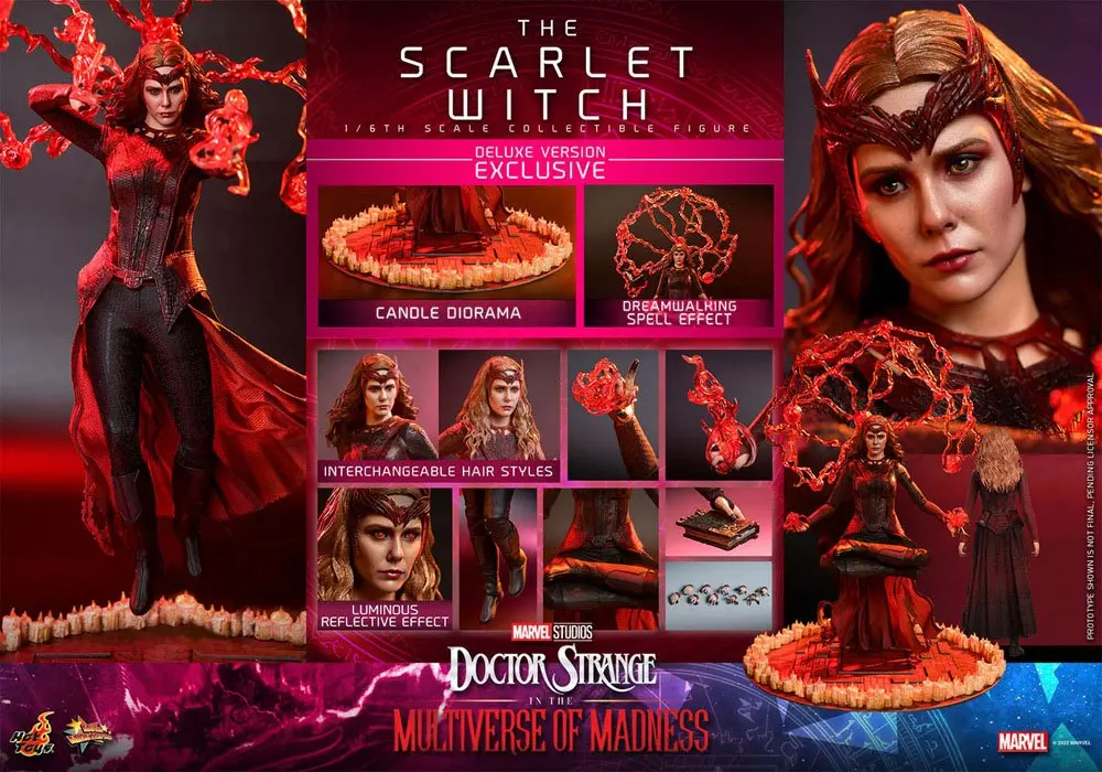 Doctor Strange in the Multiverse of Madness Movie Masterpiece 1/6 The Scarlet Witch (Deluxe Version) akciófigura 28 cm termékfotó