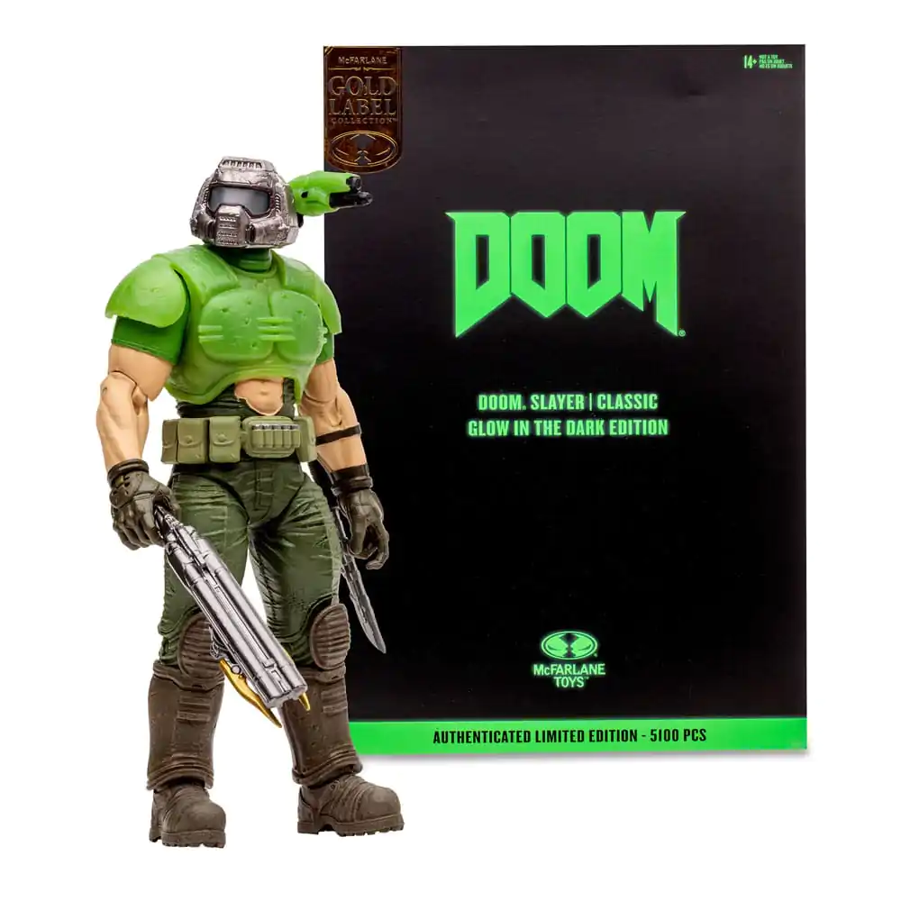 Doom Eternal Doom Slayer Classic (Glow In The Dark Edition) Gold Label akciófigura 18 cm termékfotó