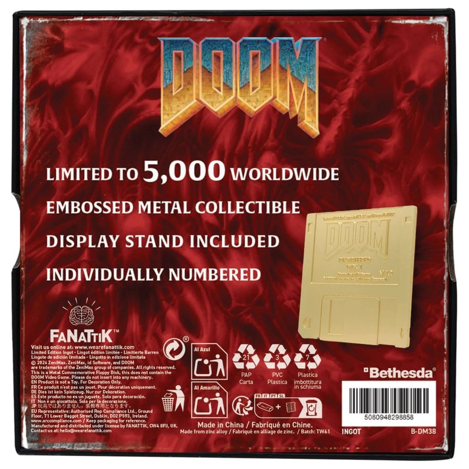 Doom Floppy Disk aranyozott replika Limitált kiadás    termékfotó