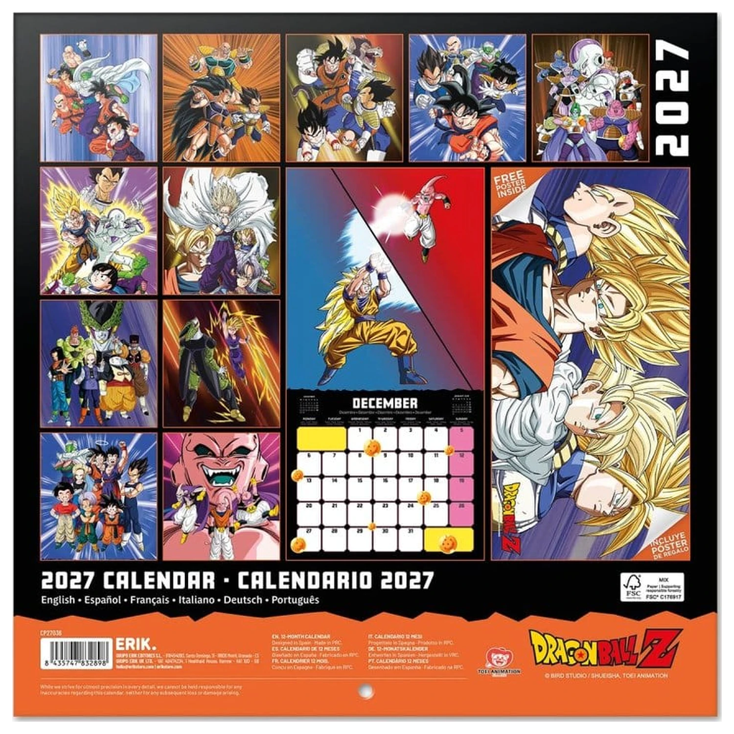 Dragon Ball 2027 fali naptár 30 x 30 cm termékfotó