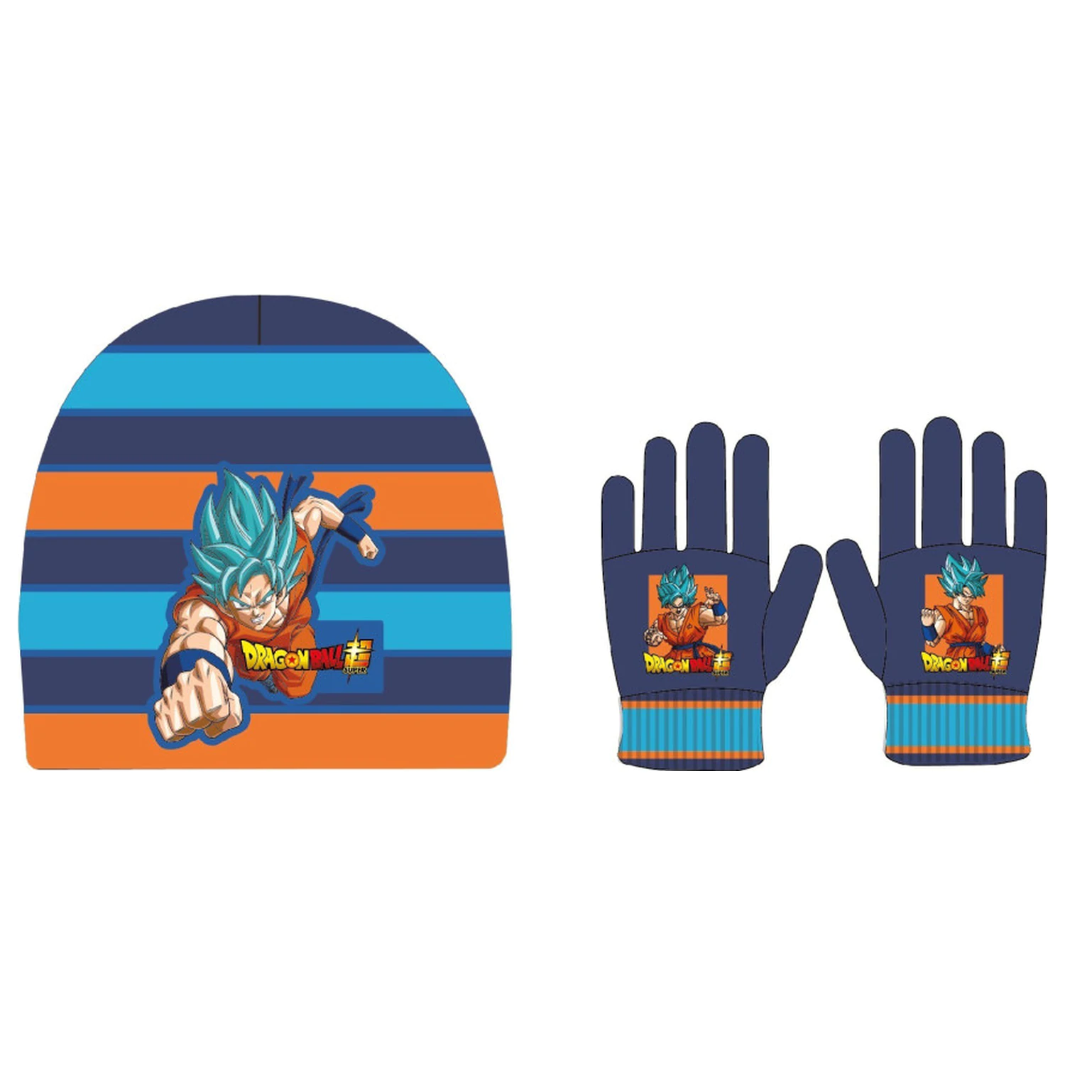 Dragon Ball Saiyan Blue gyerek sapka + kesztyű szett termékfotó