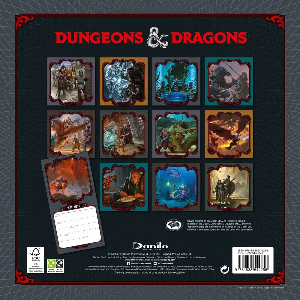Dungeon &amp; Dragons naptár 2021 Angol nyelvű termékfotó