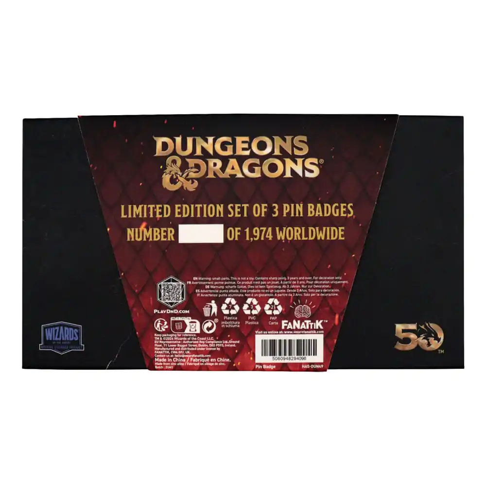 Dungeons & Dragons 50th Anniversary kitűző csomag termékfotó