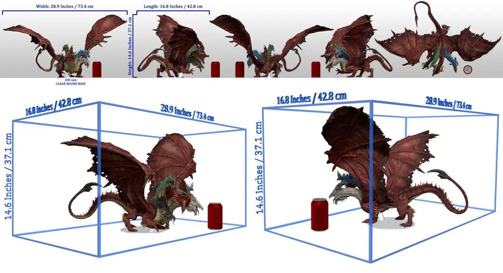 Dungeons & Dragons Icons of the Realms Premium Miniature pre-painted Gargantuan Tiamat 37 cm termékfotó