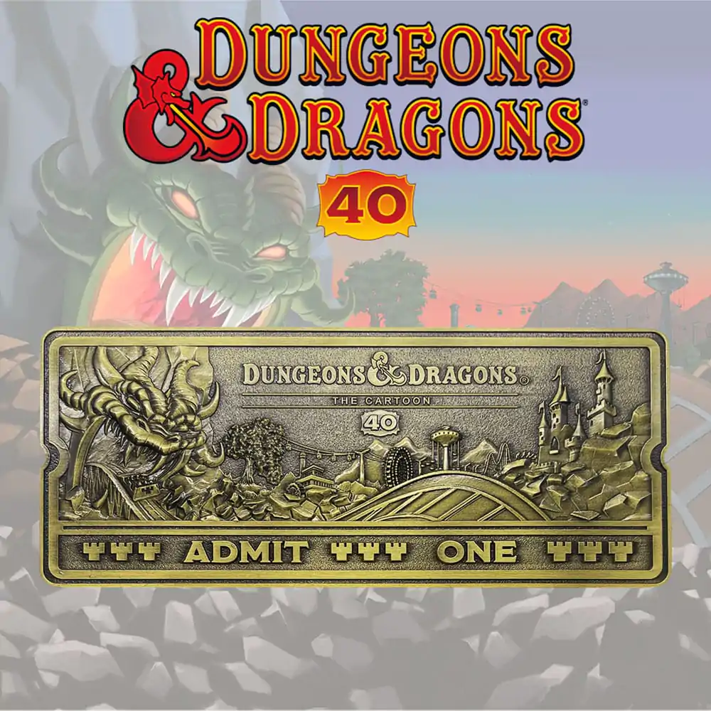 Dungeons & Dragons: The Cartoon Replik 40th Anniversary Rollercoaster Ticket Limited Edition termékfotó