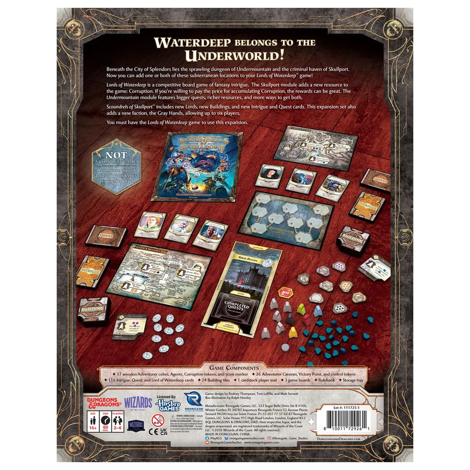 Dungeons & Dragons Lords of Waterdeep: Scoundrels of Skullport Expansion Angol nyelvű társasjáték  termékfotó