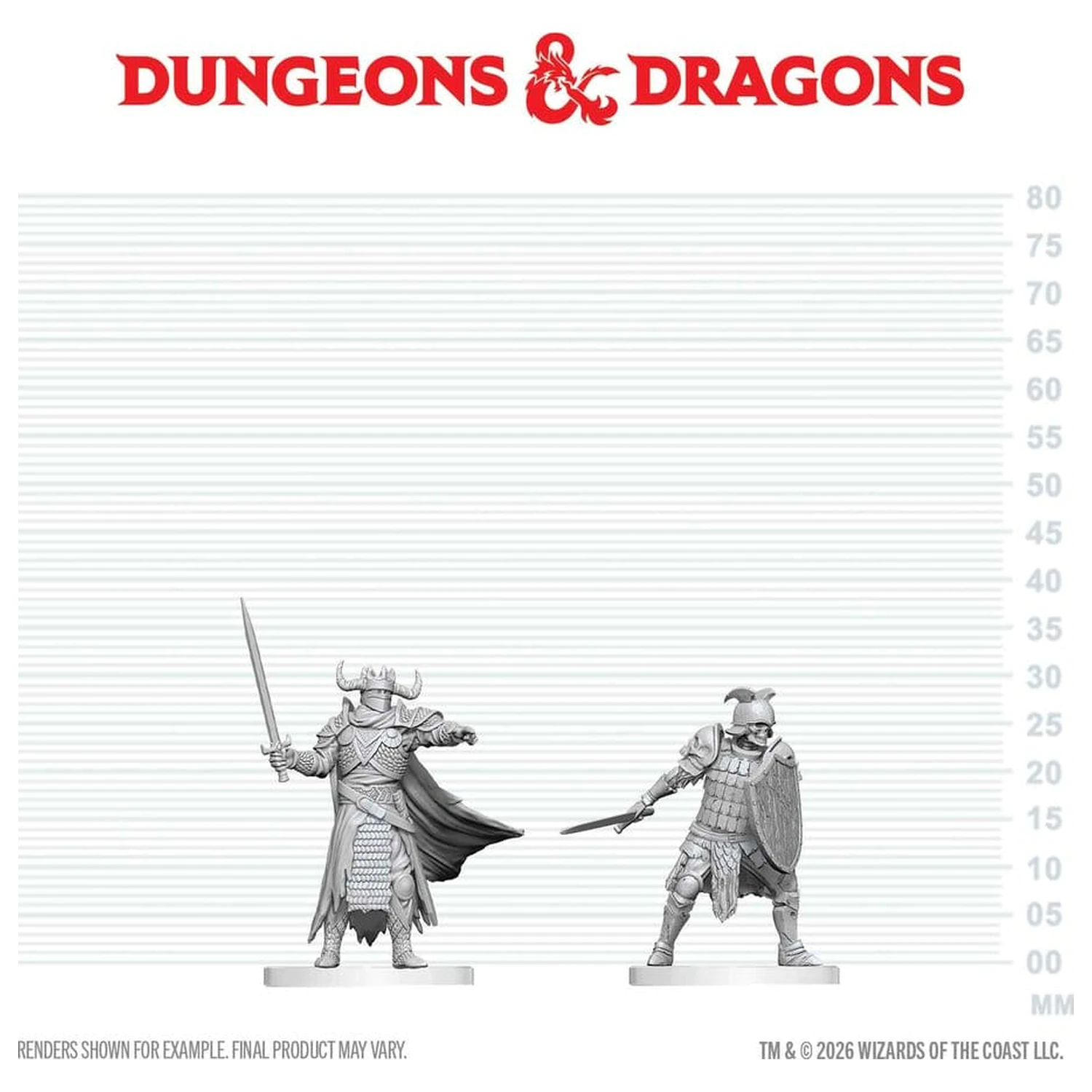 Dungeons & Dragons Nolzur's Marvelous Miniatures Unpainted Miniature Death Knight & Death Knight Aspirant 14 cm termékfotó