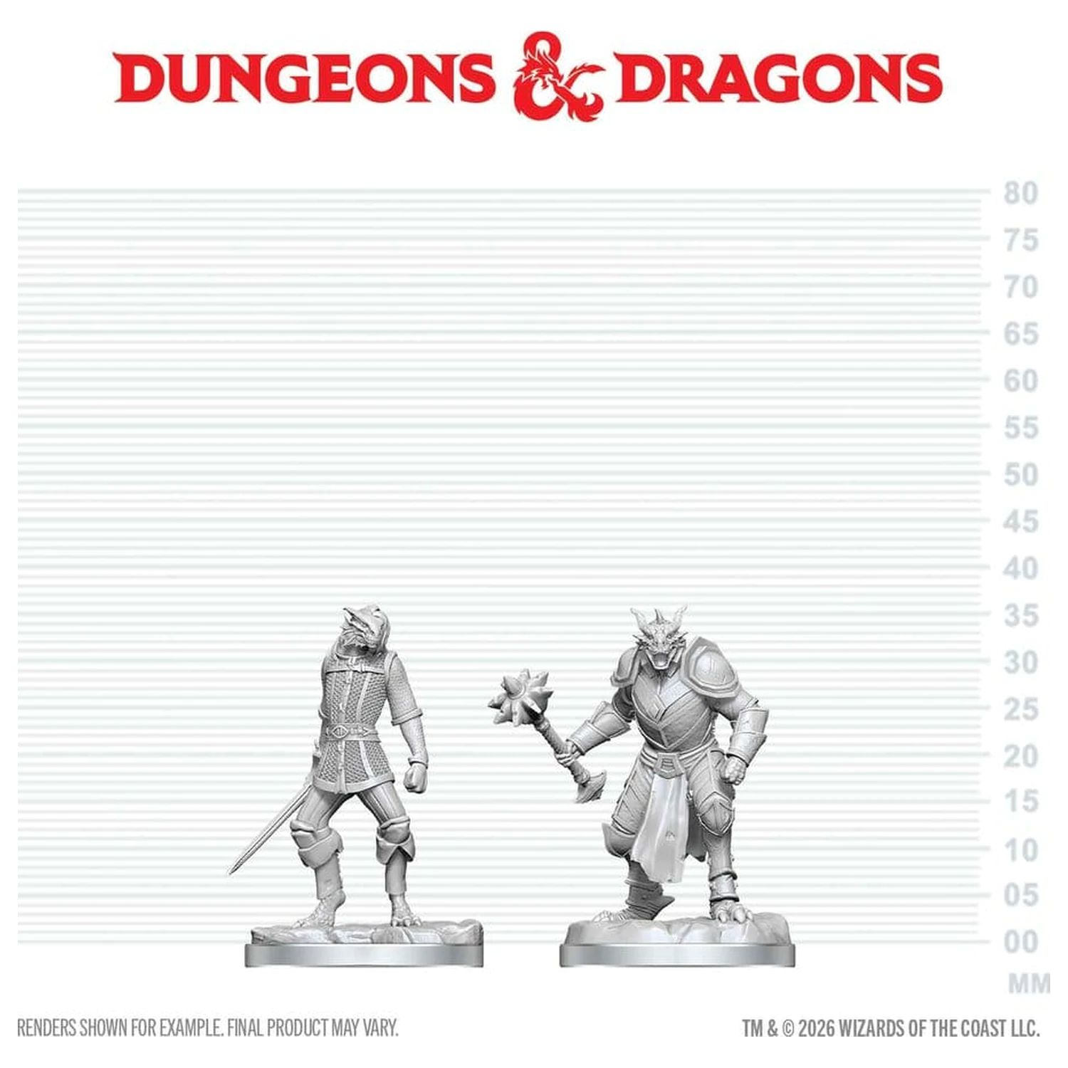 Dungeons & Dragons Nolzur's Marvelous Miniatures Unpainted Miniature Dragonborn Paladin & Dragonborn Squire 14 cm termékfotó