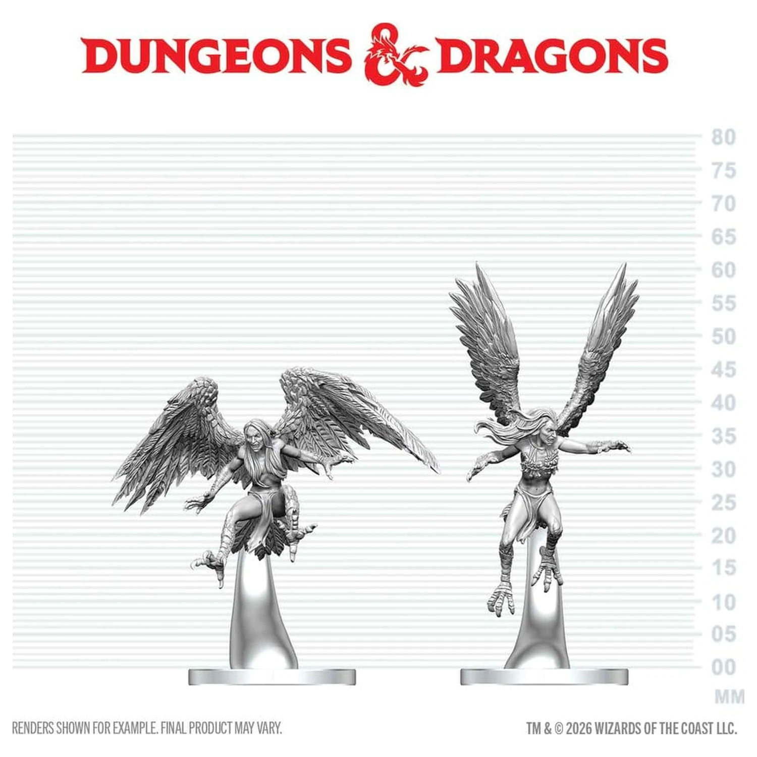 Dungeons & Dragons Nolzur's Marvelous Miniatures Unpainted Miniature Harpies 17 cm termékfotó