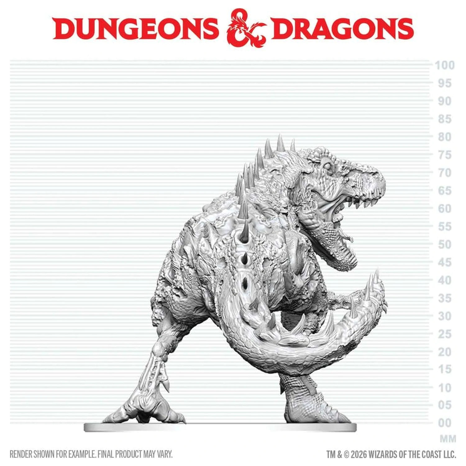 Dungeons & Dragons Nolzur's Marvelous Miniatures Unpainted Miniature Tyrannosaurus Zombie 20 cm termékfotó